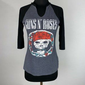 Guns N' Roses Juniors M Skull Graphic Raglan Tee